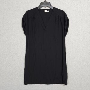 Gap T Shirt Dress Size S Black Short Sleeve Pocket Knee Length Womens